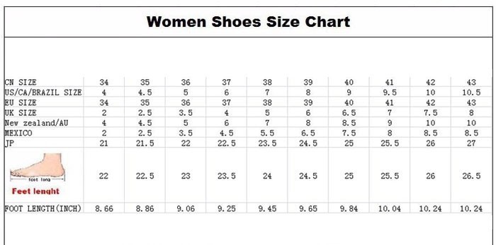 Таблица размеров обуви Алиэкспресс